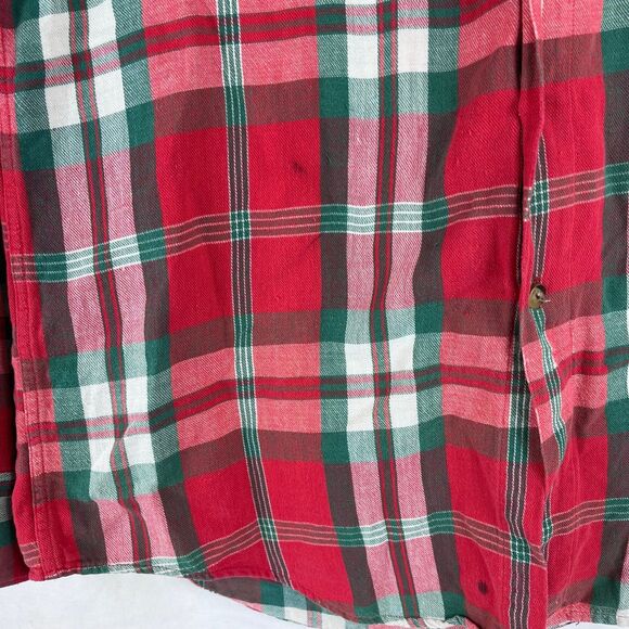 Vintage Garber’s by Holbrook Men’s Flannel Shirt Red Green White Plaid Size M - Picture 4 of 5